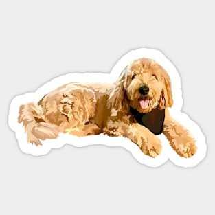 Goldendoodle drawing Sticker